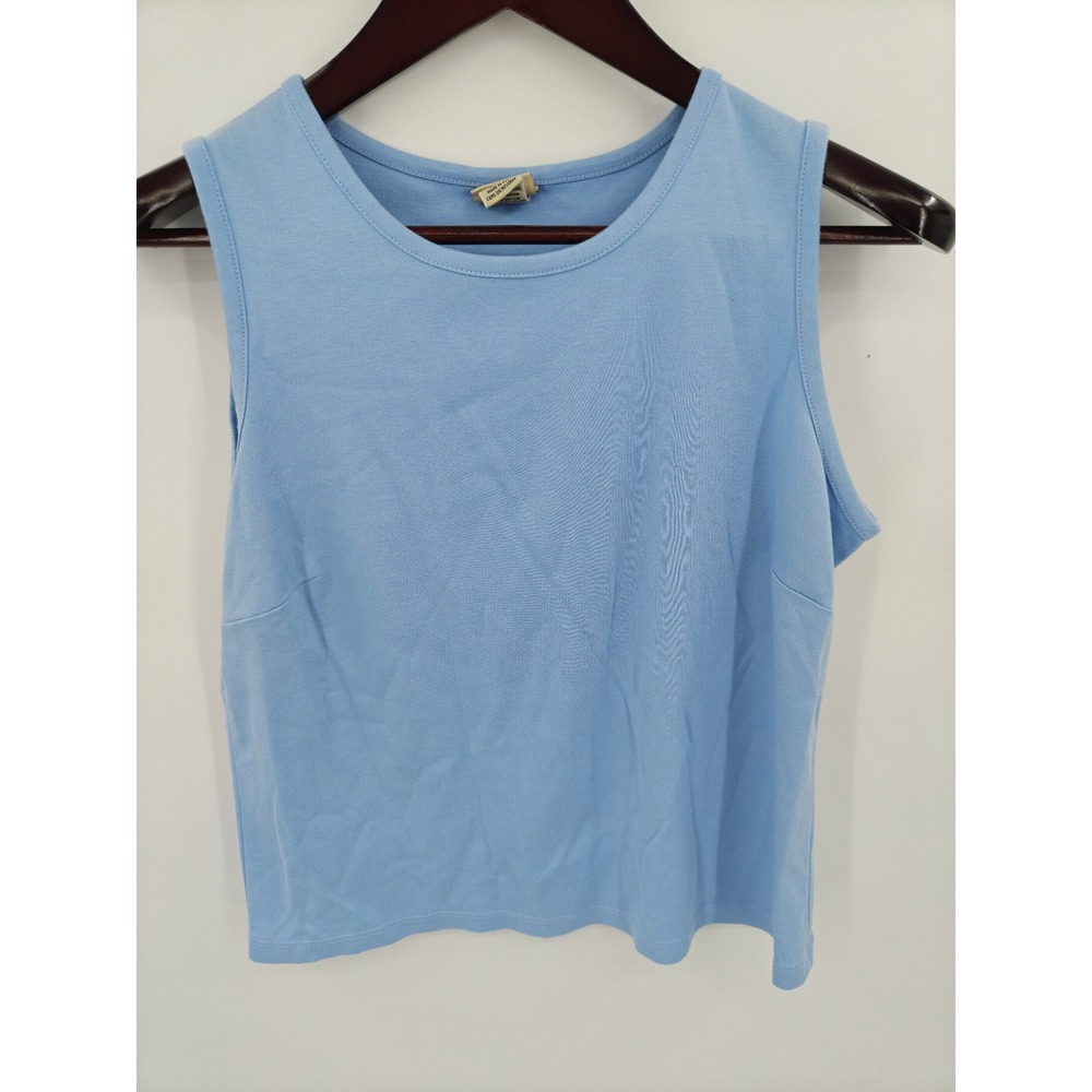 LL Bean Womens Medium Light Blue 100% Supima Cotton Sleeveless Tank Top 0MA91